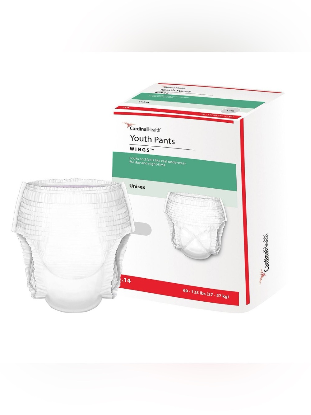 1 Pack of 14 Cardinal Health L/XL 60-125 lbs Youth Pull-Up Pants Disposable